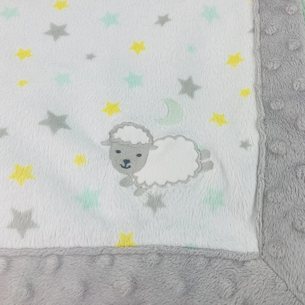 Carter's Child Of Mine Lamb Stars Green Sherpa Security Lovey Blanket 30